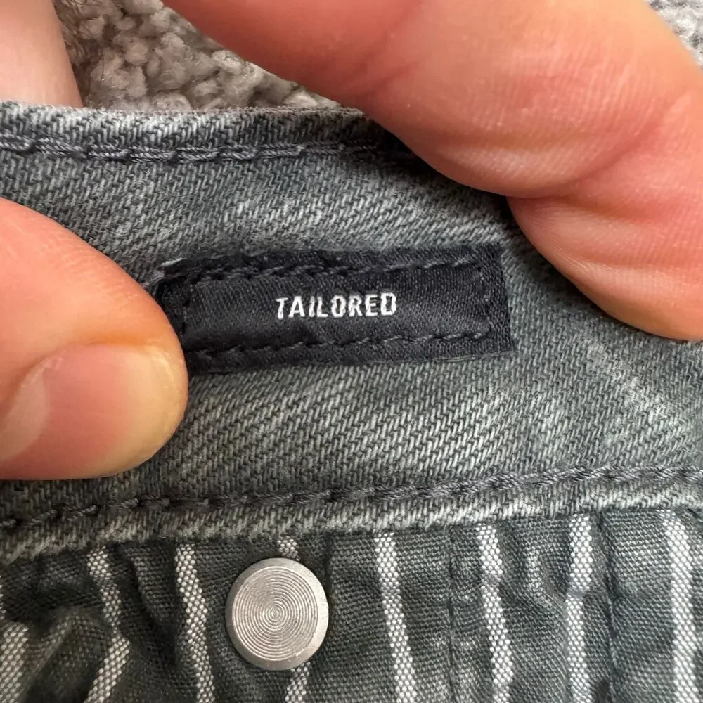 Bonobos Tailored Stretch Straight Leg Denim Jeans Mens 34x30 Gray Charcoal Wash